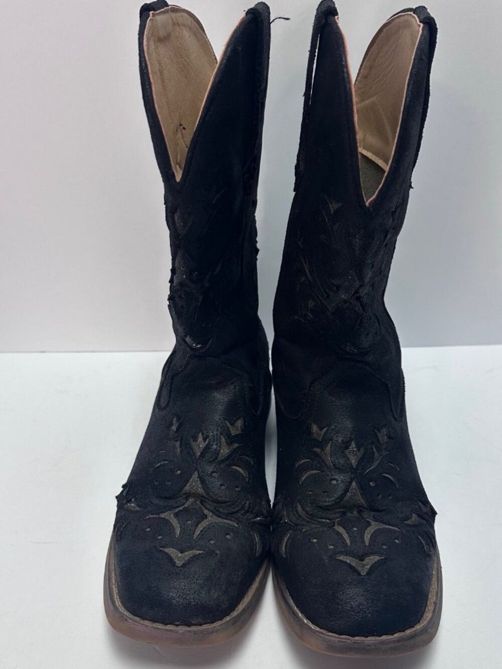 Roper Women's Boots Size 6.5 Filagree Glitter Design Faux Leather Western